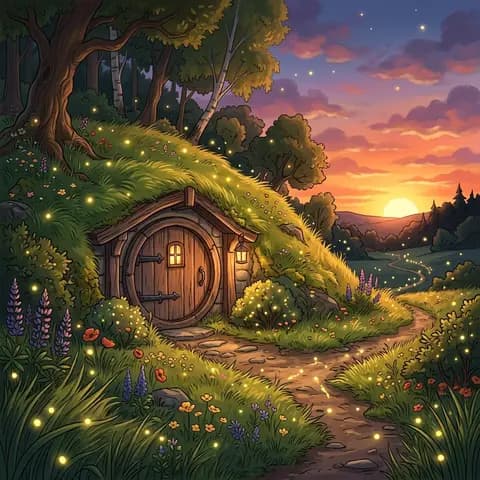A cover with a round door in a hill