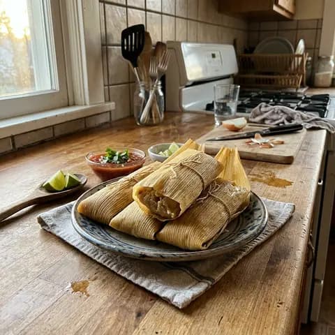 A plate of homemade tamales